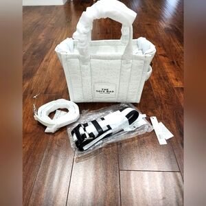 MARC JACOBS LEATHER TOTE BAG WITH GUITAR STRAP, LEATHER STRAP,  ALL 3 ITEMS NWT